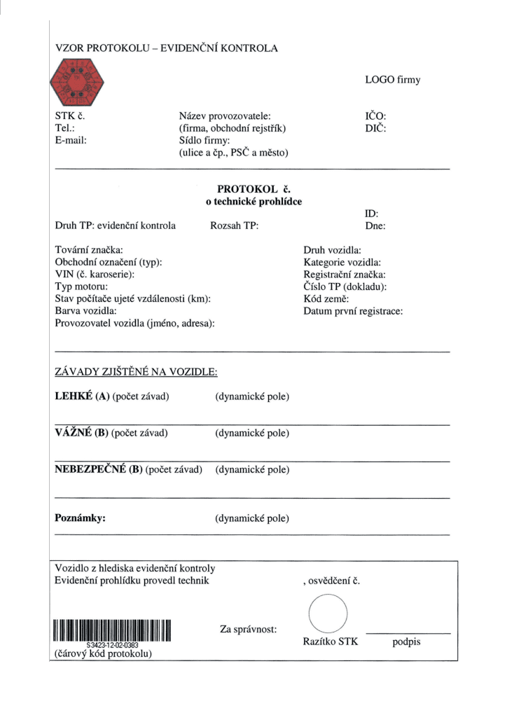 protokol o evideční kontrole